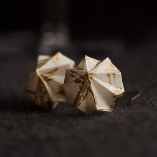 Origami náušnice Zlatí jeřábi — foto 5