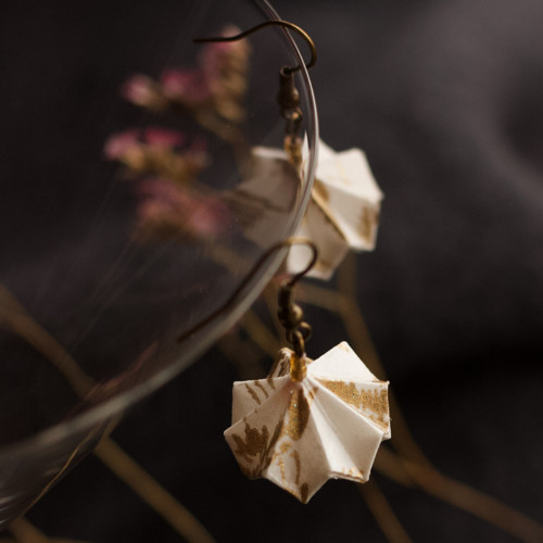 Origami náušnice Zlatí jeřábi — foto 6