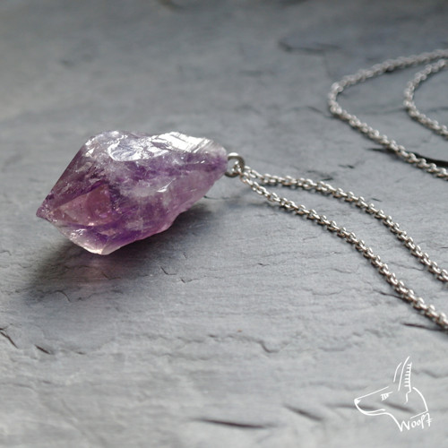Ametystový náhrdelník - rough crystal — foto 3