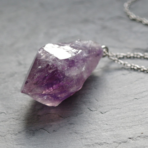 Ametystový náhrdelník - rough crystal — foto 2