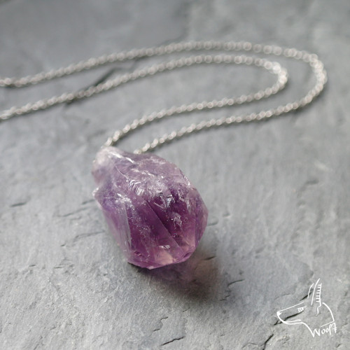Ametystový náhrdelník - rough crystal — foto 4