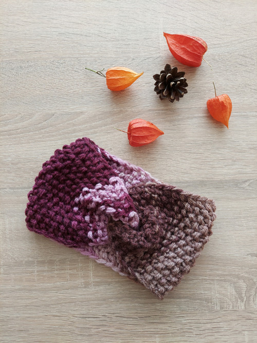 Pletená barevná čelenka — foto 5