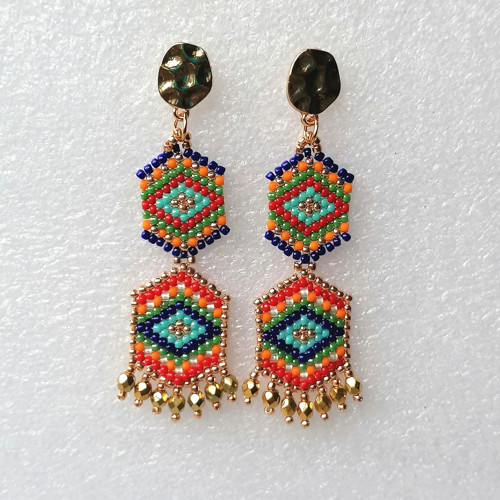 Colorful Mexican- Dangle Beaded Earrings — foto 3