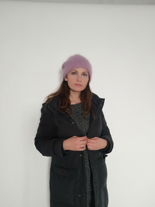 Růžová mohérová čepice — foto 3