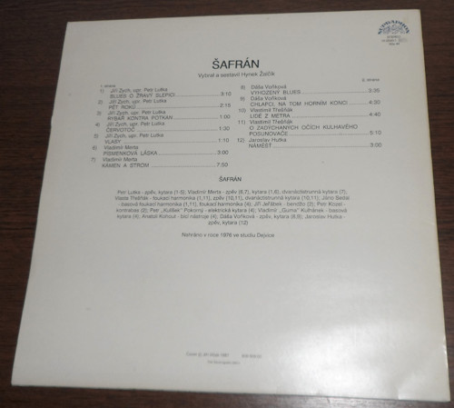 ŠAFRÁN, gramodeska 1989 — foto 2