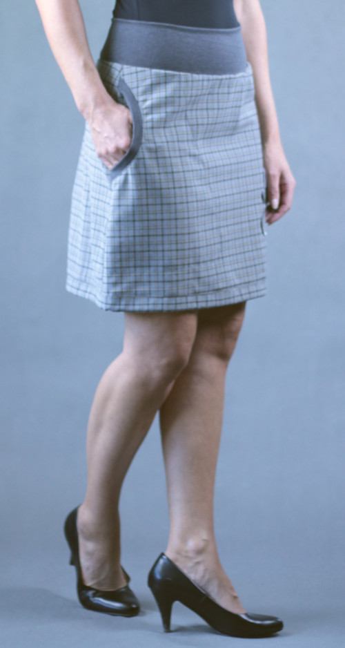 Sukně šedá kostička vel. M — foto 3