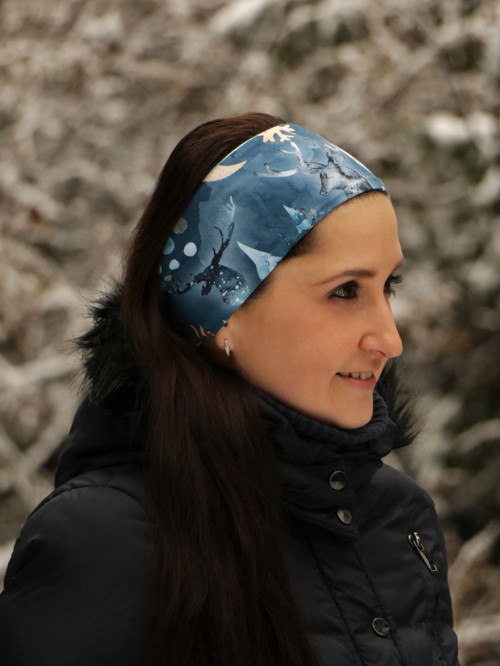 Úpletová čelenka jeleň tmavý — foto 2