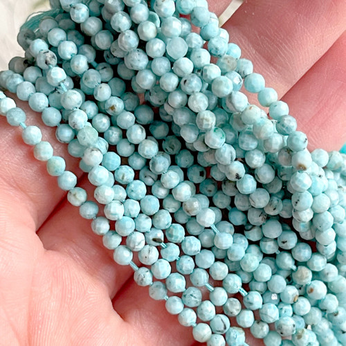 Larimar broušené korálky / 3mm — foto 3