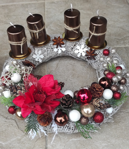 Adventní věnec červený — foto 3