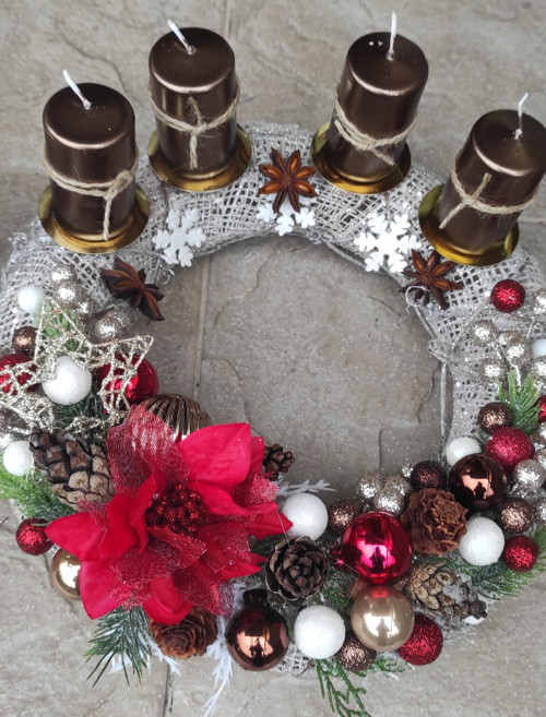 Adventní věnec červený — foto 2