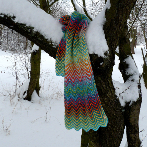 Pletená šála - duhová — foto 2