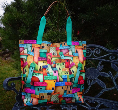 BOHO BAG ... domky ... taška — foto 3