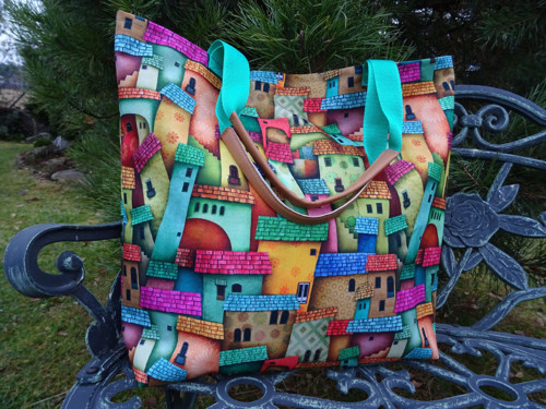 BOHO BAG ... domky ... taška — foto 2