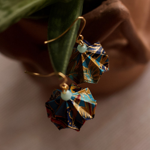 Origami náušnice – modré s amazonitem — foto 5