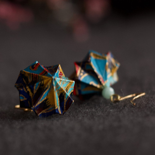 Origami náušnice – modré s amazonitem — foto 6