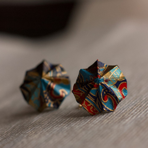 Origami náušnice – modré s amazonitem — foto 4