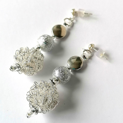 Ball Drop Earrings Silver Or Gold — foto 4