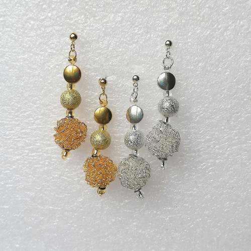 Ball Drop Earrings Silver Or Gold — foto 6