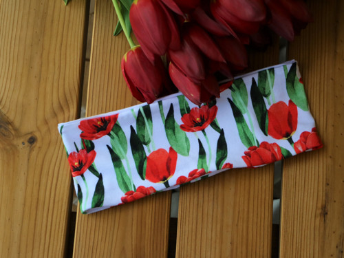Úpletová čelenka tulipány biela — foto 2