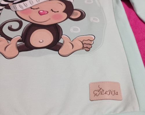 Dětská mikina mintová - vel.134, Opička — foto 2