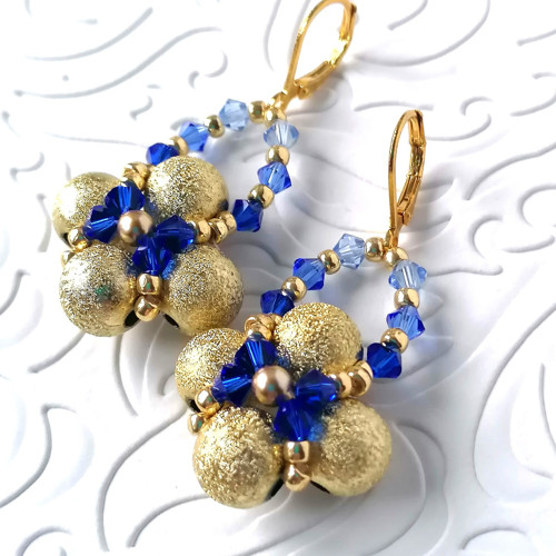Swarovski Crystal Dangle Flower Earrings — foto 4