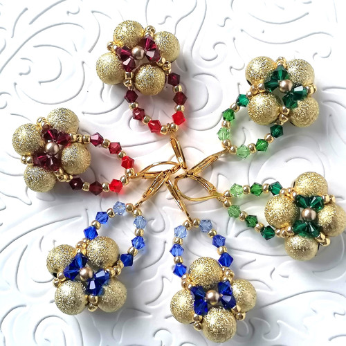 Swarovski Crystal Dangle Flower Earrings — foto 6