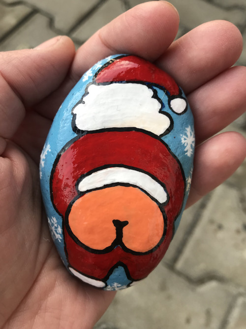 Malovaný kámen "Santa" — foto 2