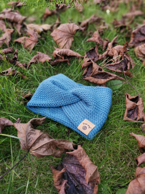 Twist merino čelenka - šedomodrá — foto 4