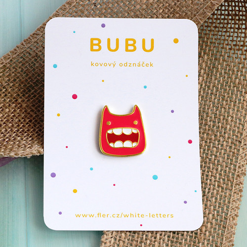 Kovový odznáček BUBU (červený) — foto 2