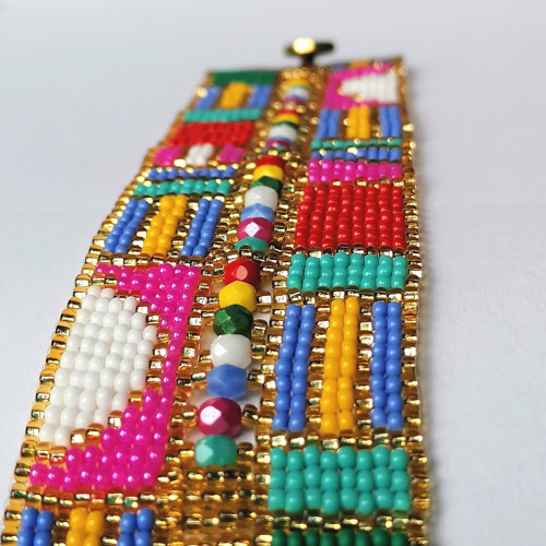 Colorful Geometric Seed Beads Bracelet — foto 6