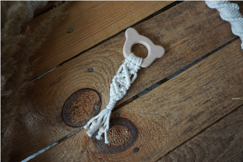 Macramé kousátko - Bílý medvídek — foto 2
