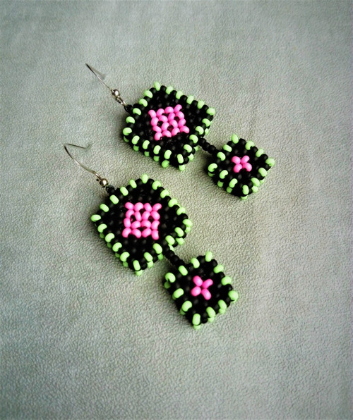 Náušnice UV Cubic Pink Green — foto 4
