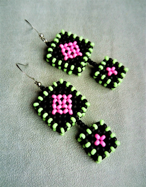 Náušnice UV Cubic Pink Green — foto 2