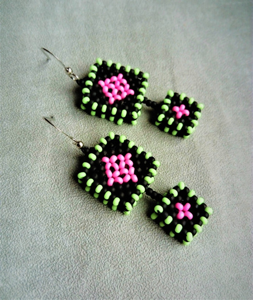 Náušnice UV Cubic Pink Green — foto 6