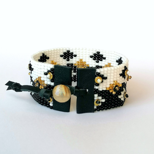 Black & White Loom Beaded Bracelet — foto 5