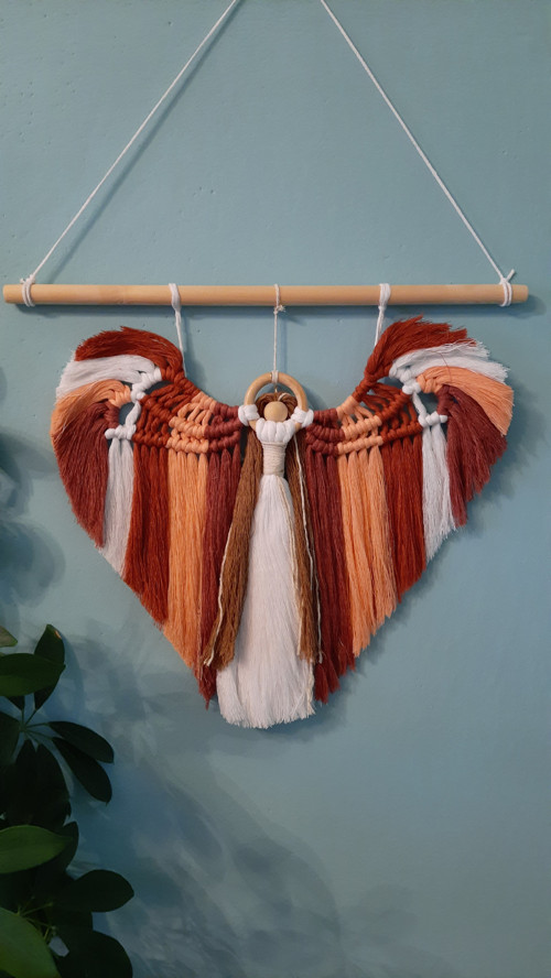 Dekorace duhový macramé anděl — foto 2