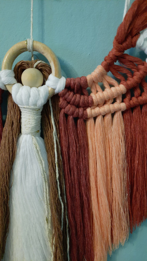 Dekorace duhový macramé anděl — foto 3