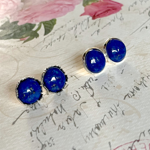Puzety naušnice s lapisem lazuli — foto 3