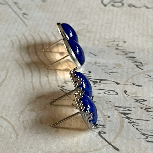 Puzety naušnice s lapisem lazuli — foto 4