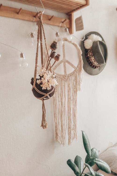 Macramé závěsný květináč — foto 5