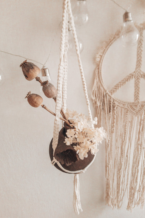 Macramé závěsný květináč — foto 2