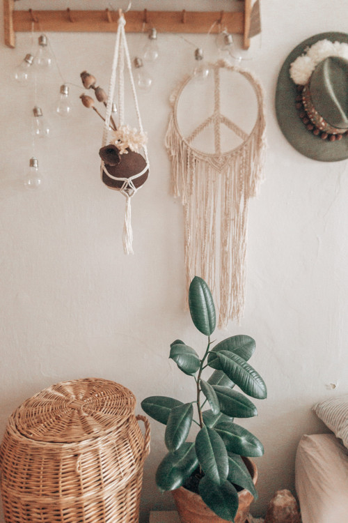 Macramé závěsný květináč — foto 5