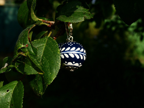Modrotiskové náušnice - ornament — foto 2