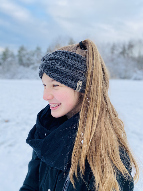 Černý mušelínový šál" Simple " — foto 4