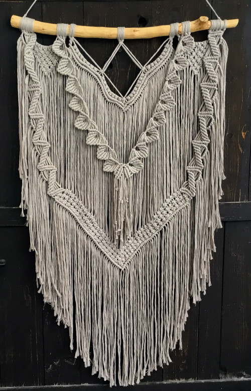 Macrame závěsná dekorace režná — foto 5