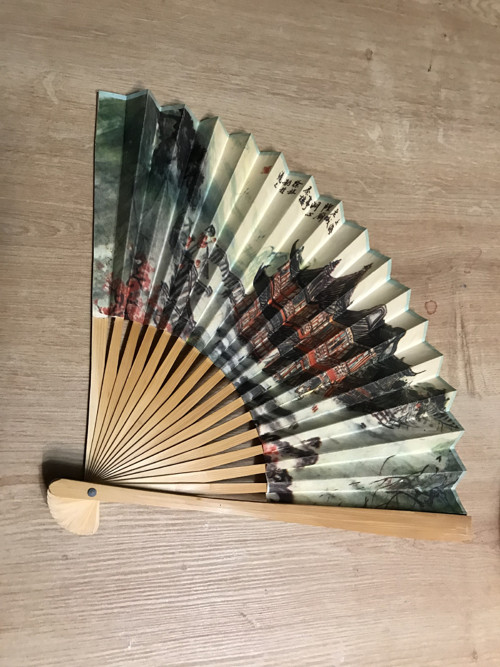 Bambusový papírový japonský vejíř — foto 3