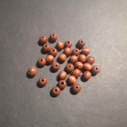 Korálky dřevěné 8mm hnědé 30ks — foto 2