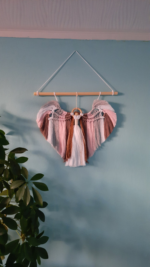 Dekorace duhový macramé anděl — foto 2