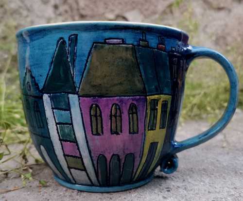 Veliký modrý hrneček 550 ml — foto 6