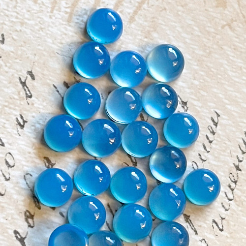 Chalcedon modrý kabošon kruh / 6mm — foto 4